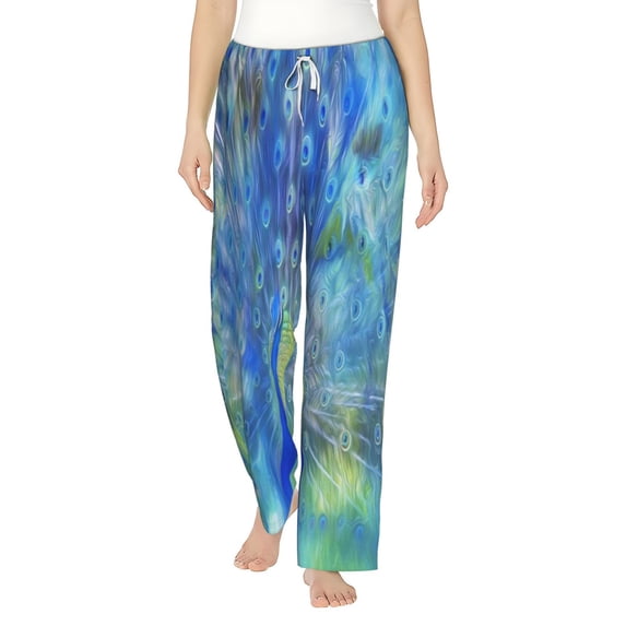 Fotbe Peacock Women's Pajama Pants,Sleepwear Pants,Pj Bottoms Drawstring And Pockets-X-Large