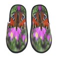 thumbnail image 1 of Fotbe Peacock butterfly Pattern Women's Fuzzy Slippers Plush Slippers Fluffy Winter House Shoes Indoor and Outdoor-Medium, 1 of 8