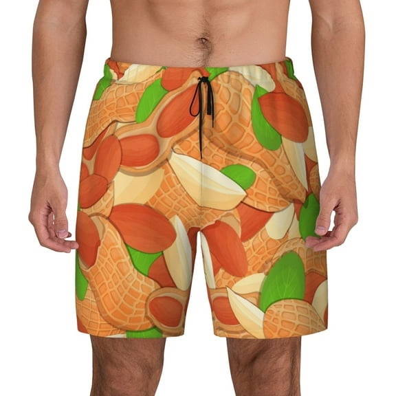 Fotbe Peanuts1 Men’s Swim Trunks Quick Dry Swim Shorts Board Shorts with Mesh Lining-Small