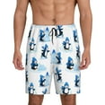 thumbnail image 1 of Fotbe Penguin Winter Fun Pajama Shorts for Men, Men's Pajama Bottoms, Sleepwear,Short Pajama Pants-Large, 1 of 9