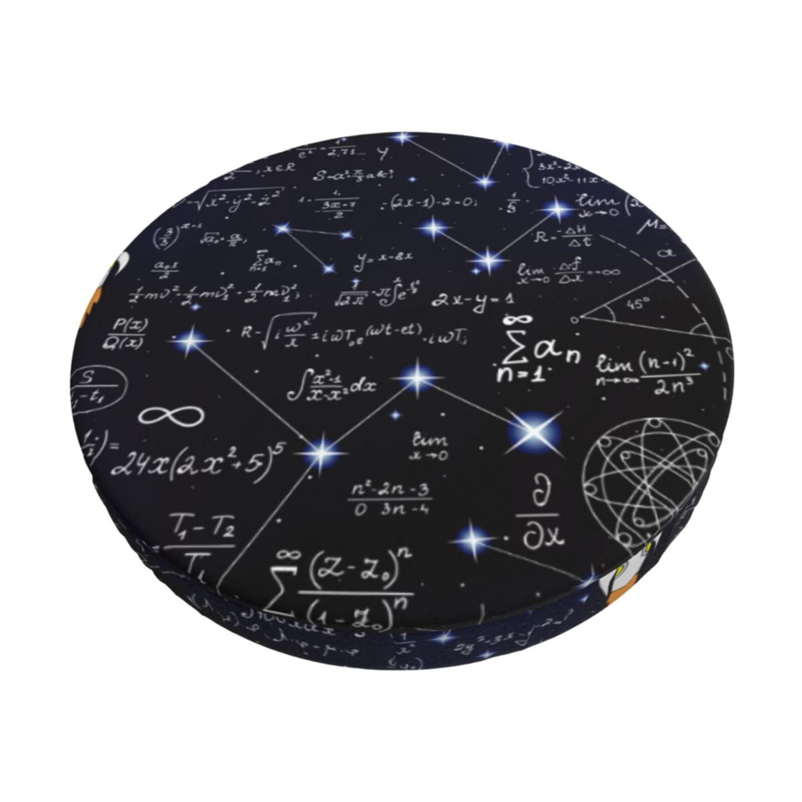 Fotbe Physical Formulas Velvet Round Bar Stool Covers,Washable Bar