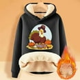thumbnail image 1 of Women's Thanksgiving Turkey Cartoon Print Loose Warm Hoodie Womens Long Sleeve Pullover Hooded Sweatshirt Long Hooded Sweatshirts Women Snap Button Pullover Hoodie Womens Sweat Shirt over Sized, 1 of 3