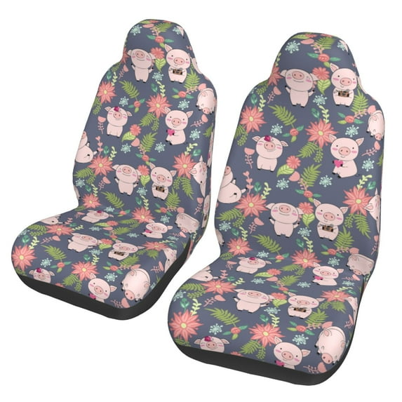 Fotbe Pigs 1 Pattern Automotive Seat Covers for Cars Trucks and SUVs – Car Seat Covers for Front Seats,Protective Seat Covers,Vehicle Seat Covers, Set of 2