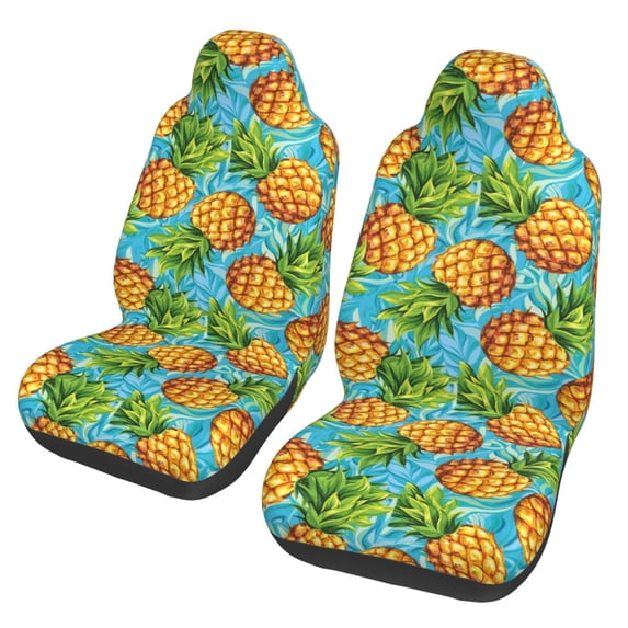 Fotbe Pineapple Pattern Automotive Seat Covers for Cars Trucks and SUVs – Car Seat Covers for Front Seats,Protective Seat Covers,Vehicle Seat Covers, Set of 2