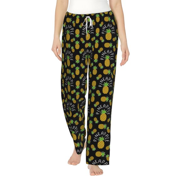 Fotbe Pineapple Women's Pajama Pants,Sleepwear Pants,Pj Bottoms Drawstring And Pockets-Large