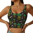 thumbnail image 1 of Fotbe Pineapples Pattern Womens' Sports Bra Longline Wirefree Padded with Medium Support Sports Moisture-Wicking Workou Vest,Tank Top-Medium, 1 of 9