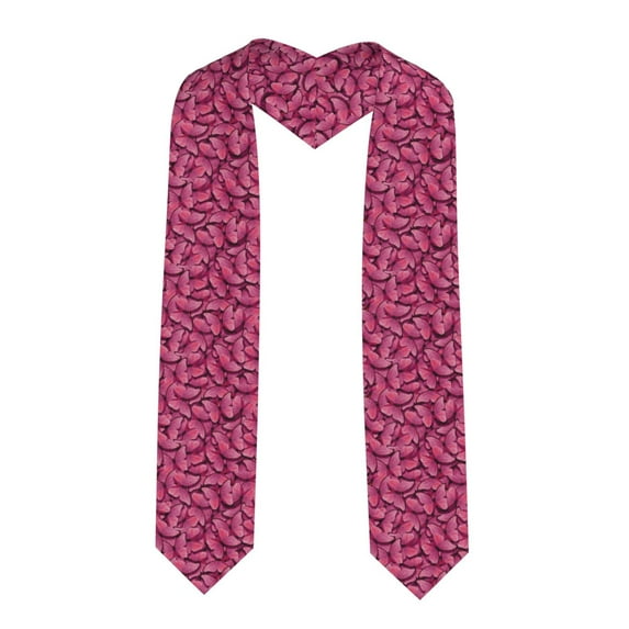 Fotbe Pink Butterfly Printed Class of 2024 Graduation Stole