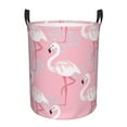 thumbnail image 1 of Fotbe Pink Flamingo Laundry Basket with Handles, Waterproof Large Laundry Hamper, Wash Bag for Corner Dorm, Rolling Laundry Basket with Handles-Small, 1 of 8