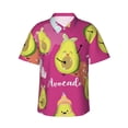 thumbnail image 1 of Fotbe Pink Green Avocado Hawaiian Shirt For Men Unisex Summer Beach Casual Short Sleeve Cotton Linen Button Down Shirts-3x-Large, 1 of 9