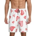 thumbnail image 1 of Fotbe Pink Hearts Pajama Shorts for Men, Men's Pajama Bottoms, Sleepwear,Short Pajama Pants-Small, 1 of 9