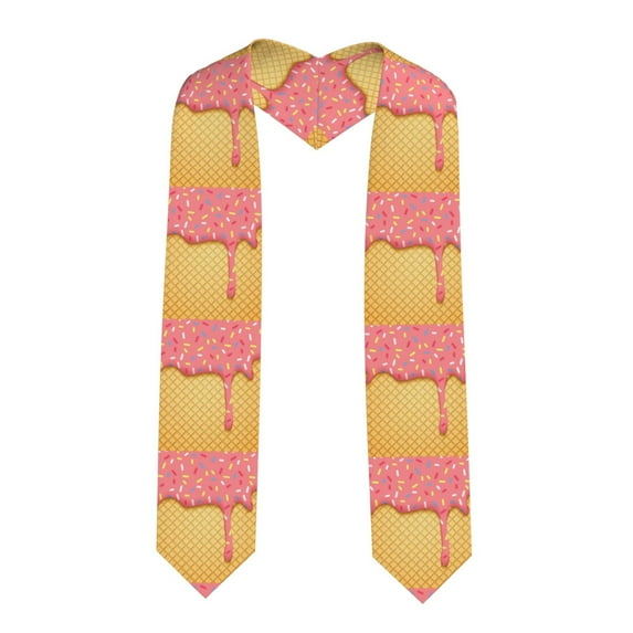 Fotbe Pink Ice Cream Printed Class of 2024 Graduation Stole