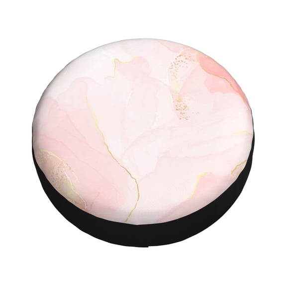 Fotbe Pink Marble Spare Tire Cover Thickening Universal Fit for Jeep, Trailer, RV, SUV, Truck, Tough Tire Wheel Soft Cover-16 inch