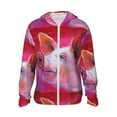 thumbnail image 1 of Fotbe Pink Pig Men's Women's UPF 50+ Sun Protection Jacket Hooded Cooling Shirt with Pockets Hiking Outdoor Performance-Small, 1 of 9