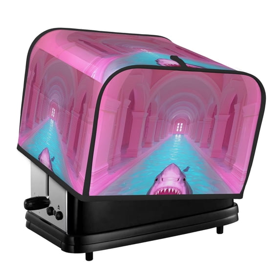 Fotbe Pink Shark Pool Fantasy for Four Slice Toaster Cover, Fingerprint Protector, Super Soft Appliance Cover And Dust Cover,Bread Dust Cover & Fingerprint Protection