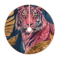 thumbnail image 1 of Fotbe Pink Tiger Gold Leaves Pattern Christmas Tree Skirt, Tree Skirts Plush Christmas Decorations, Christmas Tree Skirts Xmas Decorations Holiday Party Decor-36", 1 of 6