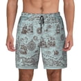 thumbnail image 1 of Fotbe Pirate Adventure Map Men’s Swim Trunks Quick Dry Swim Shorts Board Shorts with Mesh Lining-XX-Large, 1 of 9