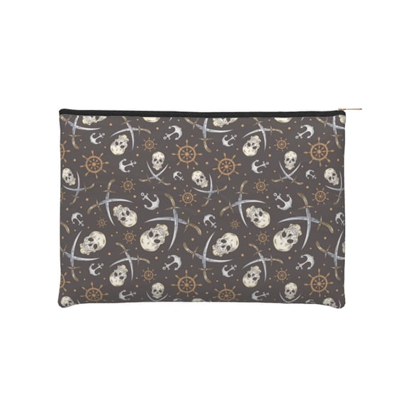Fotbe Pirate Skulls Reusable Cosmetic Bag Makeup Bag for Women Large Travel Cosmetic Pouch Girls' Make Up Organizer