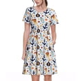 thumbnail image 1 of Fotbe Pirate skulls Pattern Dress Casual Womens Fashion Short Sleeve Maxi Dress T Shirt Dress Striped Long Color Block Maxi Dress, 1 of 6