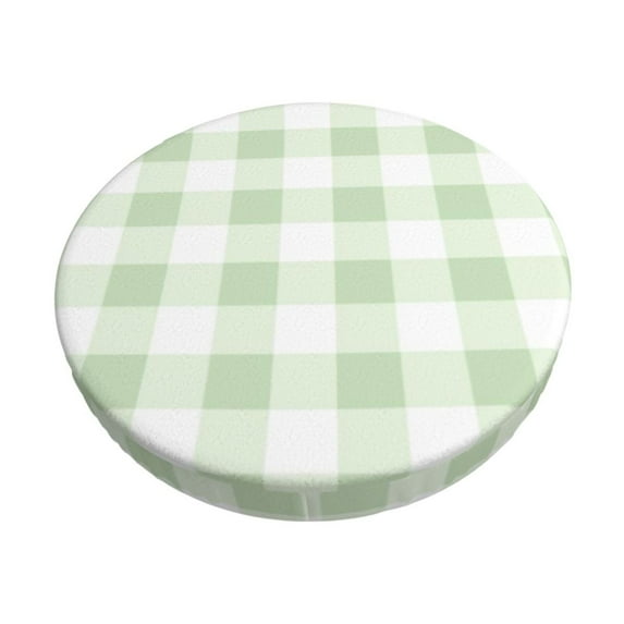 Fotbe Green Checkboard Stool Covers Round,Waterproof Round Bar Stool Covers Bar Chair Covers Washable Stool Cushion Slipcover for 12-14 Inch Chair-14 inch
