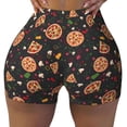 thumbnail image 1 of Fotbe Pizzas Mushrooms Seamless Shorts, Womens Workout Shorts High Waist Stretch Booty Short for Gym/Yoga/Running/Biking-XX-Large, 1 of 9