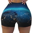 thumbnail image 1 of Fotbe Planet Earth Seamless Shorts, Womens Workout Shorts High Waist Stretch Booty Short for Gym/Yoga/Running/Biking-Medium, 1 of 9