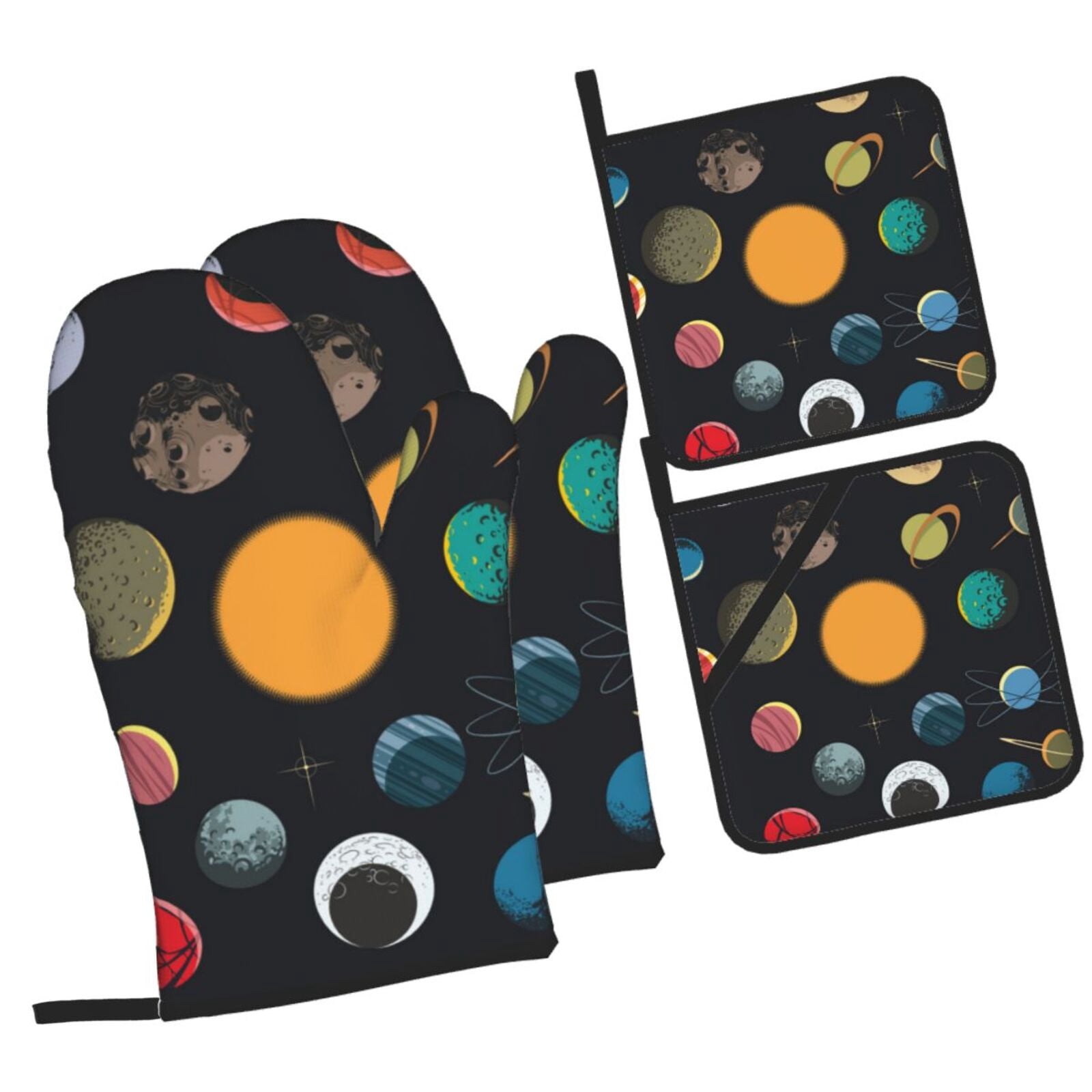 Fotbe Planets And Their Moons for 4Pcs Oven Mitts and Pot Holders, 500 ...