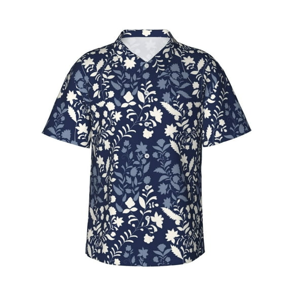 Fotbe Plant Hawaiian Shirt for Men Unisex Summer Beach Casual Short Sleeve Cotton Linen Button Down Shirts-3X-Large