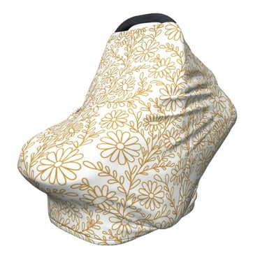 Fotbe Plant Pattern Car Seat Covers for Babies, Nursing Breastfeeding Cover Infant Carseat Canopy, Soft Stretchy Carrier Cover
