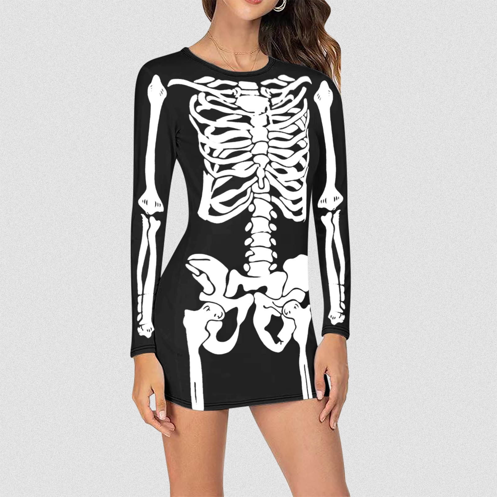 Floral Print Long Sleeve Bodycon Dress For Women Round Neck Spring Autumn Fashion Dress plus And Dress with Sleeves plus Size Homecoming Romper Dress for Women Fancy plus Size Dresses Evening Dresses
