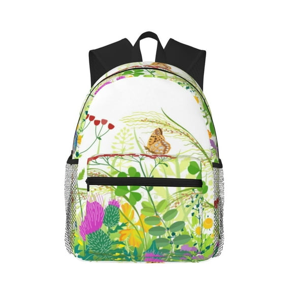 Fotbe Plants and Insects Lightweight Casual Laptop Backpack for Men and Women, Daily use Waterproof backpack, Backpack for College