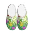 thumbnail image 1 of Fotbe Plants and Insects Pattern Women's Fuzzy Curly Fur Memory Foam Loafer Slippers Indoor Outdoor Slippers Winter Home Shoes-44/45, 1 of 7