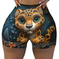 thumbnail image 1 of Fotbe Playful Leopard Art Seamless Shorts, Womens Workout Shorts High Waist Stretch Booty Short for Gym/Yoga/Running/Biking-Small, 1 of 9