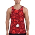 thumbnail image 1 of Fotbe Playful Red Cartoon Faces Pattern Men's Quick Dry Workout Tank Top Gym Muscle Tee Fitness Bodybuilding Sleeveless T Shirt Breathable Workout Shirt-Large, 1 of 1