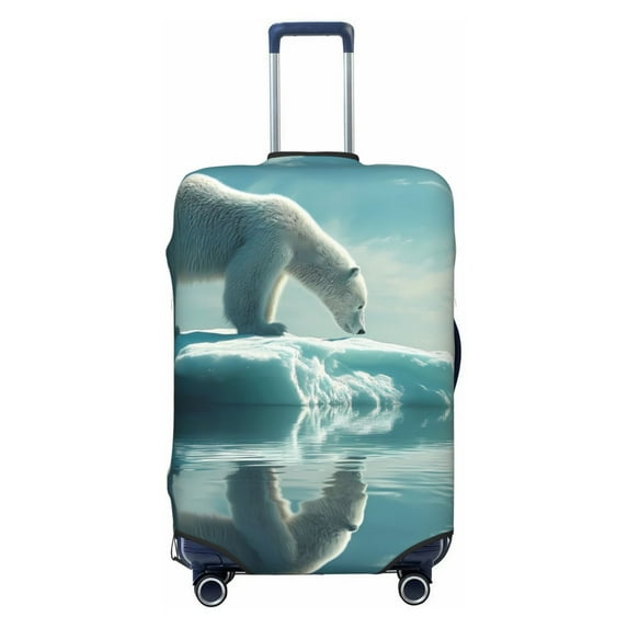 Fotbe Polar Bear On Iceberg Luggage Cover Protector,Suitcase Protector,Scratch and Dirt Resistant,Fits 18-32 Inch Luggage-X-Large