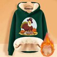 thumbnail image 1 of Women's Thanksgiving Turkey Cartoon Print Loose Warm Hoodie Womens Long Sleeve Pullover Hooded Sweatshirt Long Hooded Sweatshirts Women Snap Button Pullover Hoodie Womens Sweat Shirt over Sized, 1 of 3
