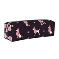 thumbnail image 1 of Fotbe Poodle Dog Pattern Leather Pencil Case, Pencil Pouch with Durable Zipper, Compact and Stylish Organizer for Stationery, Art Supplies, Travel Essentials, 1 of 7