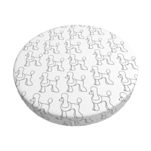 Fotbe Poodle Dog Stool Covers Round,Waterproof Round Bar Stool Covers Bar Chair Covers Washable Stool Cushion Slipcover for 12-14 Inch Chair-