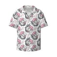 thumbnail image 1 of Fotbe Poodle Dog print Short Sleeve Button Down Shirts for Men Casual Summer Beach Wrinkle Free Shirt-Large, 1 of 7