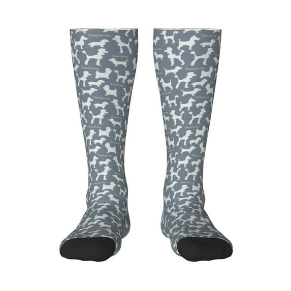 Fotbe Poodle Dog print Women's Men's Novelty Crew Socks Cotton Socks Knee High Socks for Walking,Running,Nurses,Pregnancy
