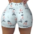 thumbnail image 1 of Fotbe Poodle Playing Skateboard Seamless Shorts, Womens Workout Shorts High Waist Stretch Booty Short for Gym/Yoga/Running/Biking-Small, 1 of 1