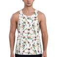 thumbnail image 1 of Fotbe Pretty Floral With Leaves Pattern Men's Quick Dry Workout Tank Top Gym Muscle Tee Fitness Bodybuilding Sleeveless T Shirt Breathable Workout Shirt-4X-Large, 1 of 9