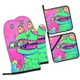 thumbnail image 1 of Fotbe Psychedelic Cartoon Frog for 4Pcs Oven Mitts and Pot Holders, 500℉ Heat Resistant Oven Mitts , Non-Slip Silicone Surface Safe for Baking, Cooking, BBQ, 1 of 6