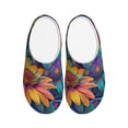 thumbnail image 1 of Fotbe Psychedelic Sunflowers Pattern Women's Fuzzy Curly Fur Memory Foam Loafer Slippers Indoor Outdoor Slippers Winter Home Shoes-35/36, 1 of 7
