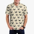 thumbnail image 1 of Fotbe Pug Dog Face Pattern Men’s Golf Polo Shirt – Breathable Performance Golf Shirt with Button-Down Collar-Large, 1 of 6