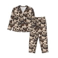 thumbnail image 1 of Fotbe Pug Pattern Long Sleeve Pajama Set for Women,Sleepwear Set,2-piece Loungewear Set,Soft PJs Comfy Nightwear with Pockets -Large, 1 of 7