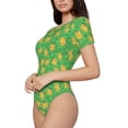thumbnail image 1 of Fotbe Pumpkin Leaves Women's Crew Neck Short Sleeves Bodysuit Tops Round Neck Slim Sleeveless Soft Comfortable Basic-X-Large, 1 of 7