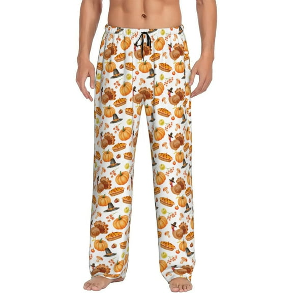 Fotbe Pumpkins Men's Pajama Pants,Sleepwear Pants,Pj Bottoms Drawstring And Pockets-X-Large