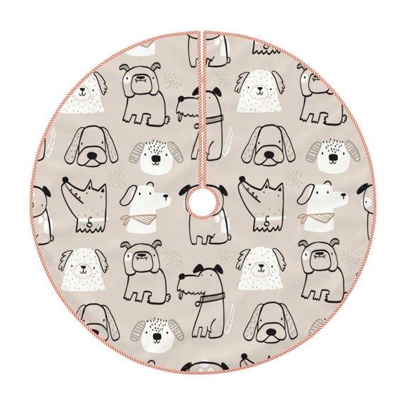 Fotbe Puppy Pattern Christmas Tree Skirt, Tree Skirts Plush Christmas Decorations, Christmas Tree Skirts Xmas Decorations Holiday Party Decor-48"