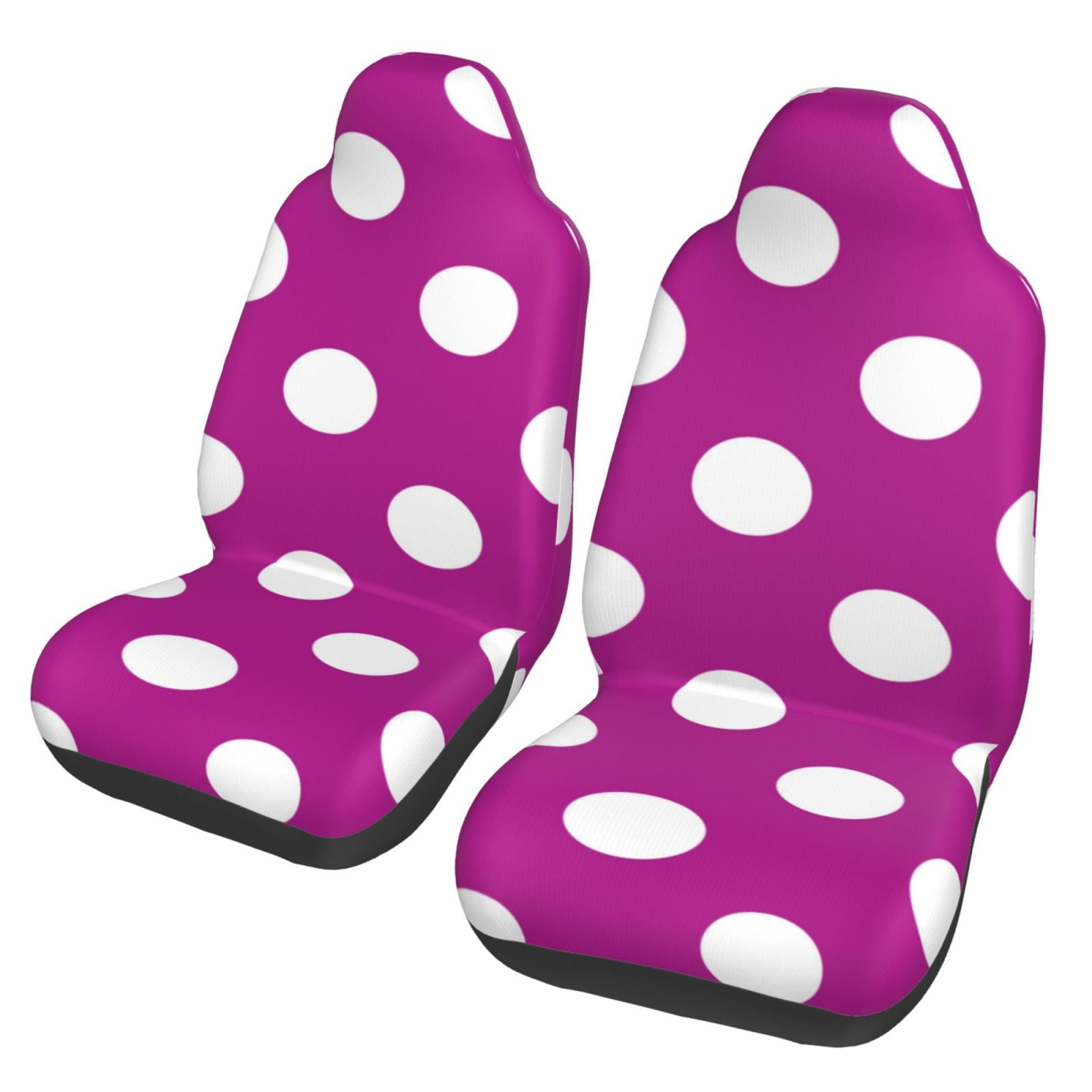 White And Green Polka Dot Car Seat Covers