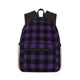 thumbnail image 1 of Fotbe Purple Black Plaid Lightweight Casual Laptop Backpack for Men and Women, Daily use Waterproof backpack, Backpack for College, 1 of 8